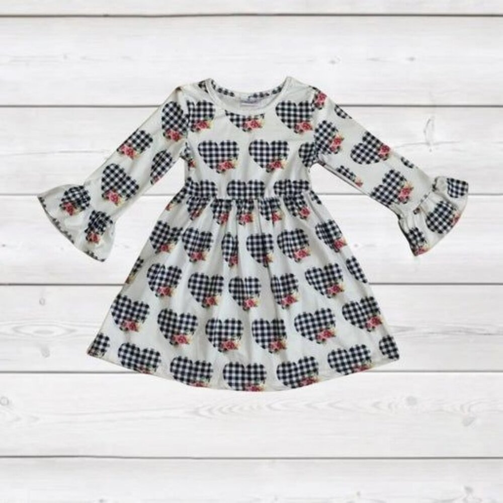 Buffalo Plaid Hearts Dress Girls 5/6